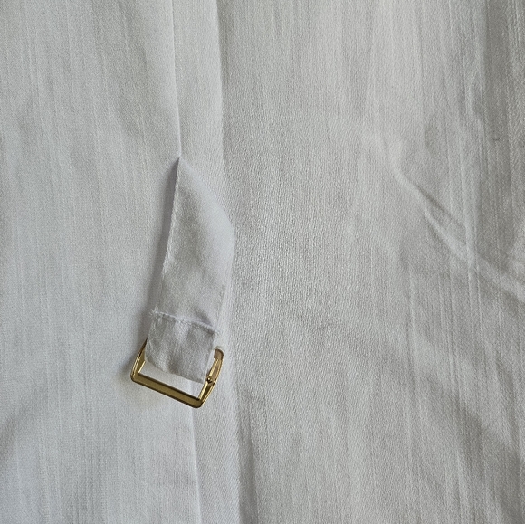 Linen Blend White Sleeveless Button-Up Vest L NWT - Picture 6 of 11